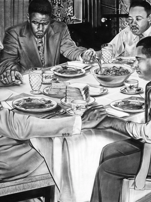 Grace, charcoal and pastel painting by Dave Hobrecht